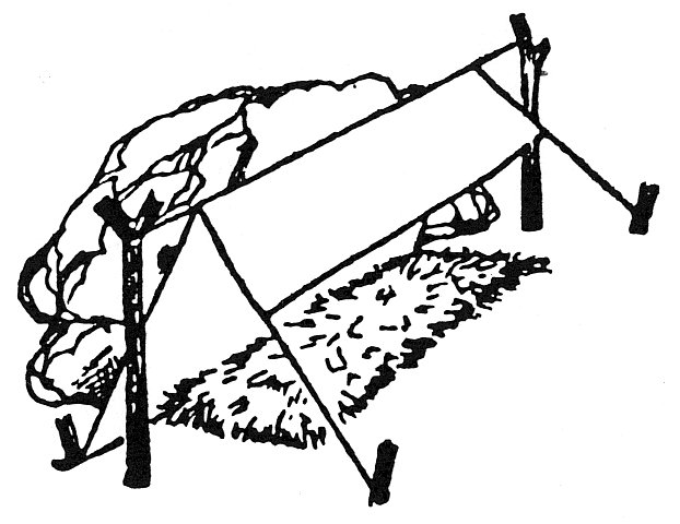 Tarp shelter.